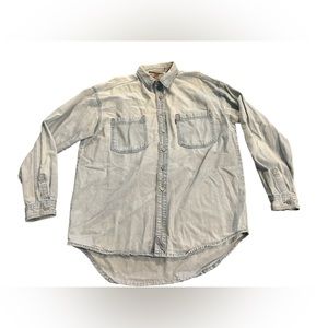 Vintage Levi Button Down Men’s Large 100% Cotton Light Wash